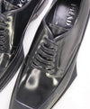 $1,320 PRADA - Black Leather Brogue Mixed-Media Lug Sole Oxfords - 10.5 US (9.5 Prada)