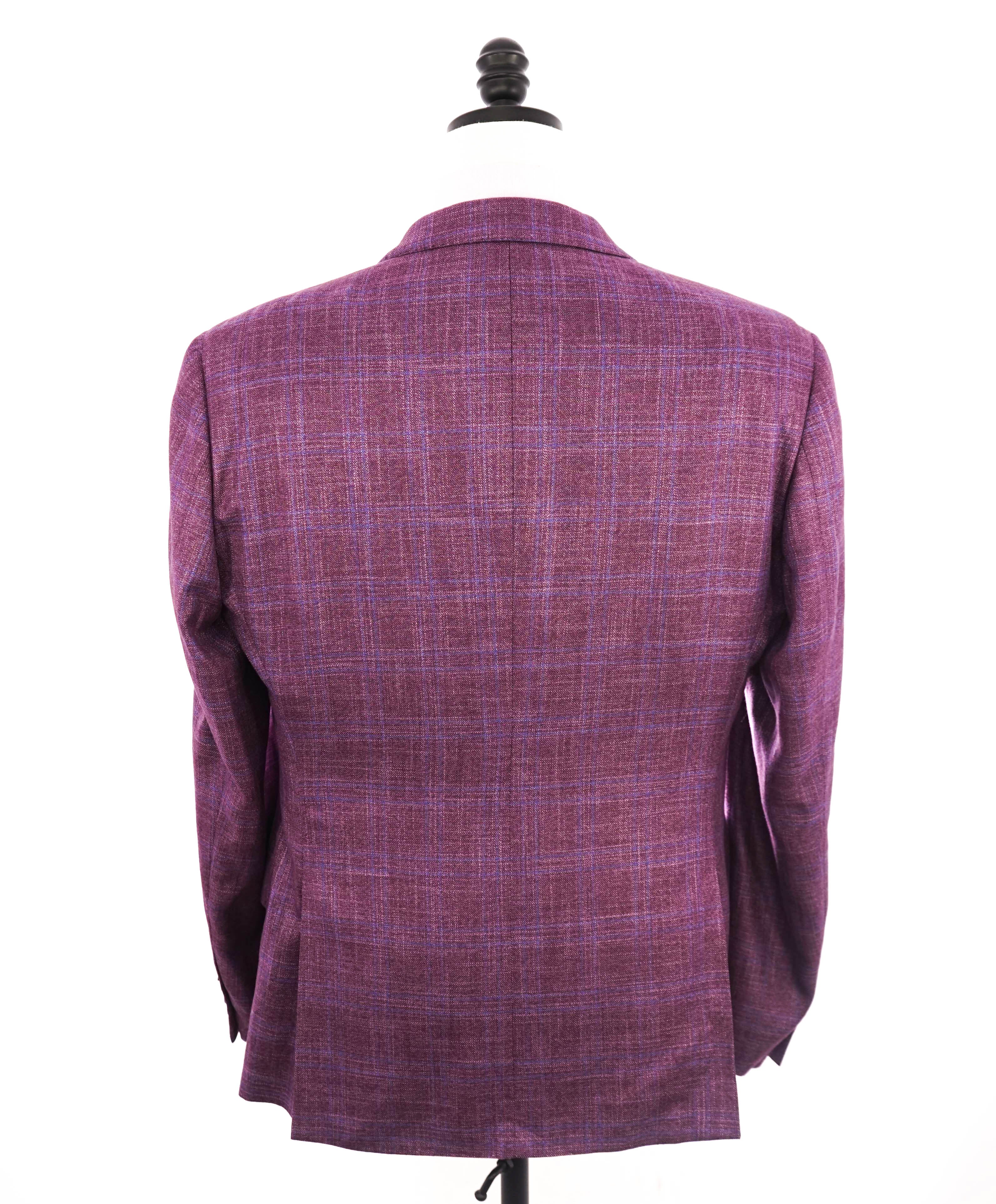 $1,595 EMPORIO ARMANI- *G lIne* Pink/Blue Check Blazer - 42R