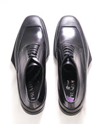 $1,320 PRADA - Black Leather Brogue Mixed-Media Lug Sole Oxfords - 10.5 US (9.5 Prada)