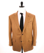 $3,295 ERMENEGILDO ZEGNA - CAMEL HAIR Neutral Check Houndstooth Blazer - 46R