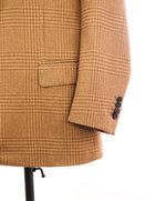 $3,295 ERMENEGILDO ZEGNA - CAMEL HAIR Neutral Check Houndstooth Blazer - 46R