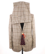 $4,295 ISAIA - Neutral Check *SUMMER SUIT* Semi-Lined Coral Pin Suit - 38R