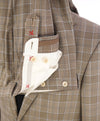 $4,295 ISAIA - Neutral Check *SUMMER SUIT* Semi-Lined Coral Pin Suit - 38R