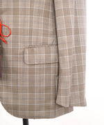 $4,295 ISAIA - Neutral Check *SUMMER SUIT* Semi-Lined Coral Pin Suit - 38R