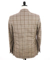 $4,295 ISAIA - Neutral Check *SUMMER SUIT* Semi-Lined Coral Pin Suit - 38R