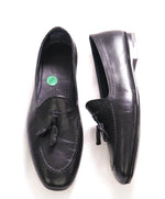 $960 ERMENEGILDO ZEGNA - Black Leather Tassel Unlined Loafers - 8.5 US 7.5EU