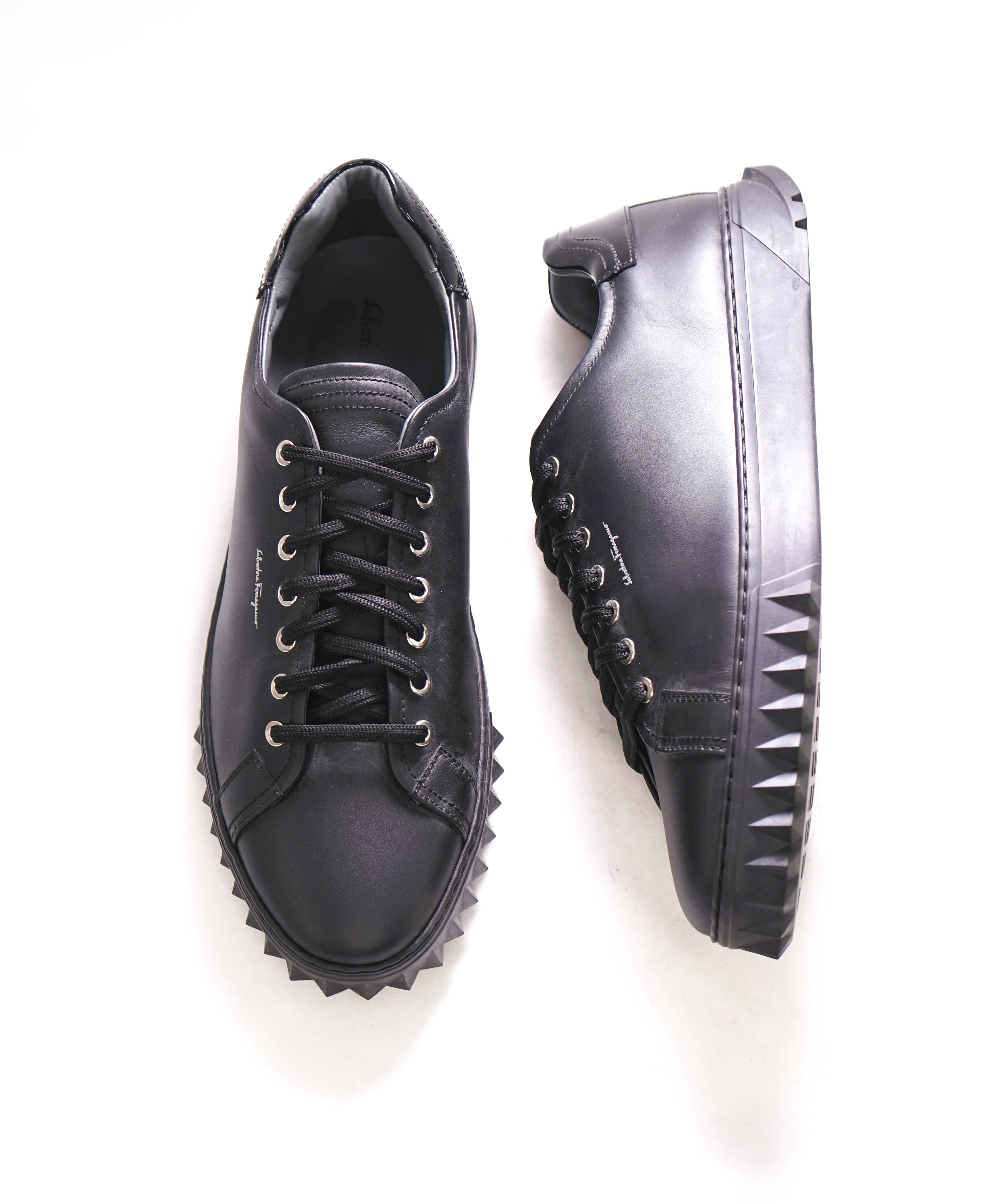 $750 SALVATORE FERRAGAMO - *Rhinoceros* Black Gancini Sneaker - 11 M US