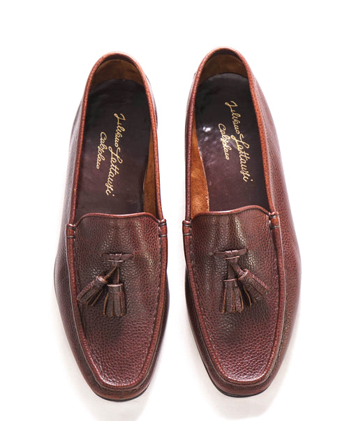 $1,795 SILVANO LATTANZI - Hand Made Tassel Brown Leather Loafers - 8.5 US (7.5 IT)