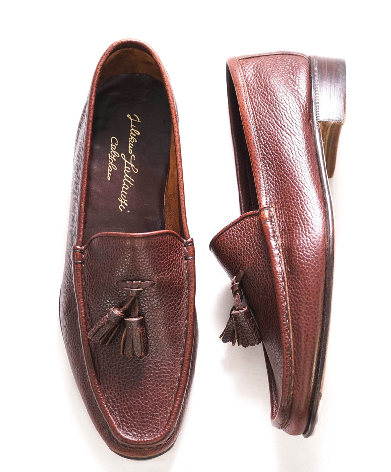 $1,795 SILVANO LATTANZI - Hand Made Tassel Brown Leather Loafers - 8.5 US (7.5 IT)