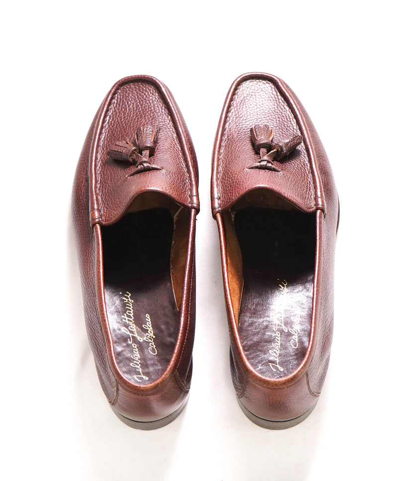 $1,795 SILVANO LATTANZI - Hand Made Tassel Brown Leather Loafers - 8.5 US (7.5 IT)