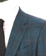 ERMENEGILDO ZEGNA - GREEN/Camel/Blue Check *CASHMERE* SILK/LINEN Blazer - 46R