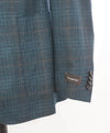 ERMENEGILDO ZEGNA - GREEN/Camel/Blue Check *CASHMERE* SILK/LINEN Blazer - 46R