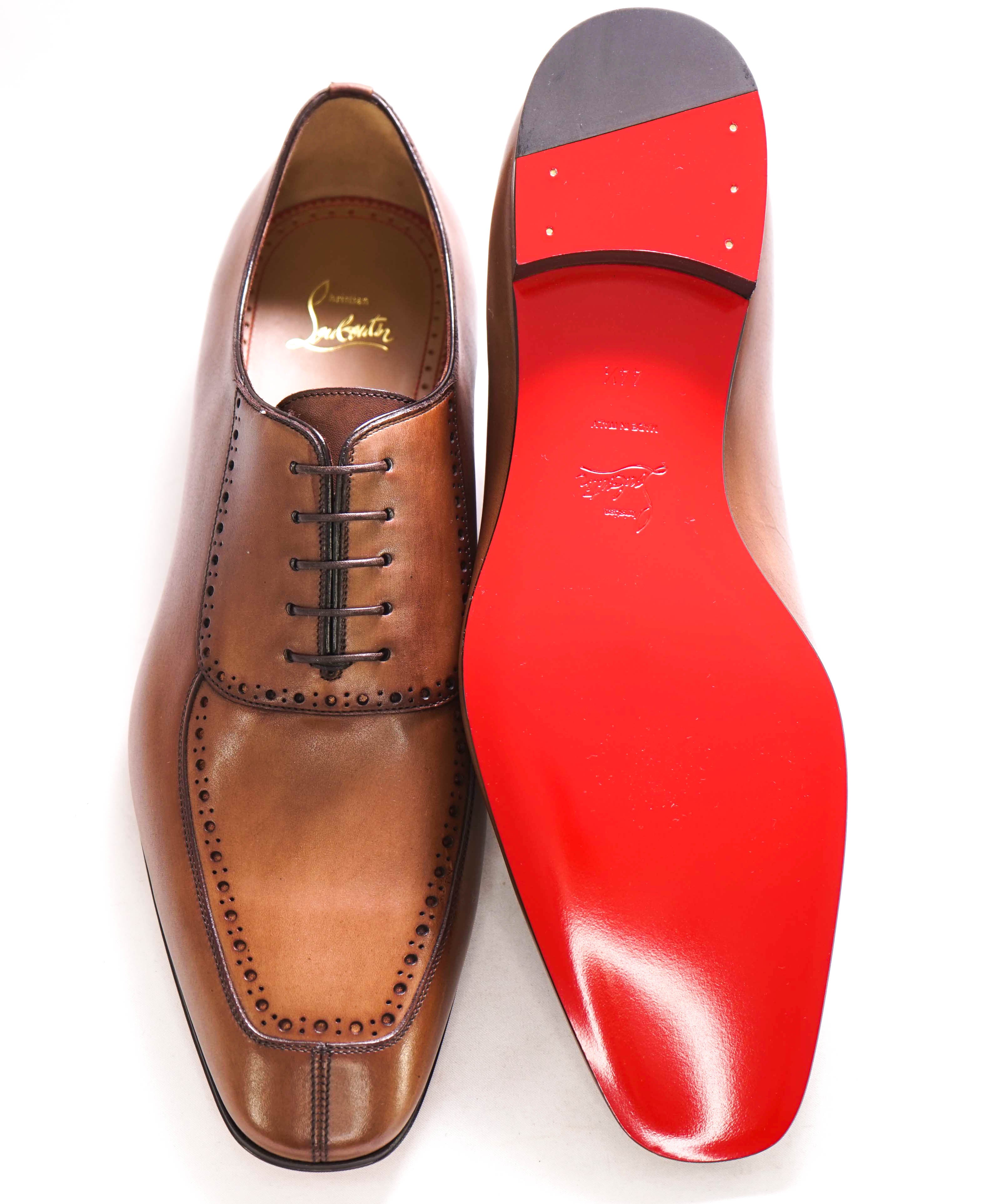 $1,250 CHRISTIAN LOUBOUTIN - *LAFITOCH* Brown Lthr Oxfords - 11.5 US (44.5EU)