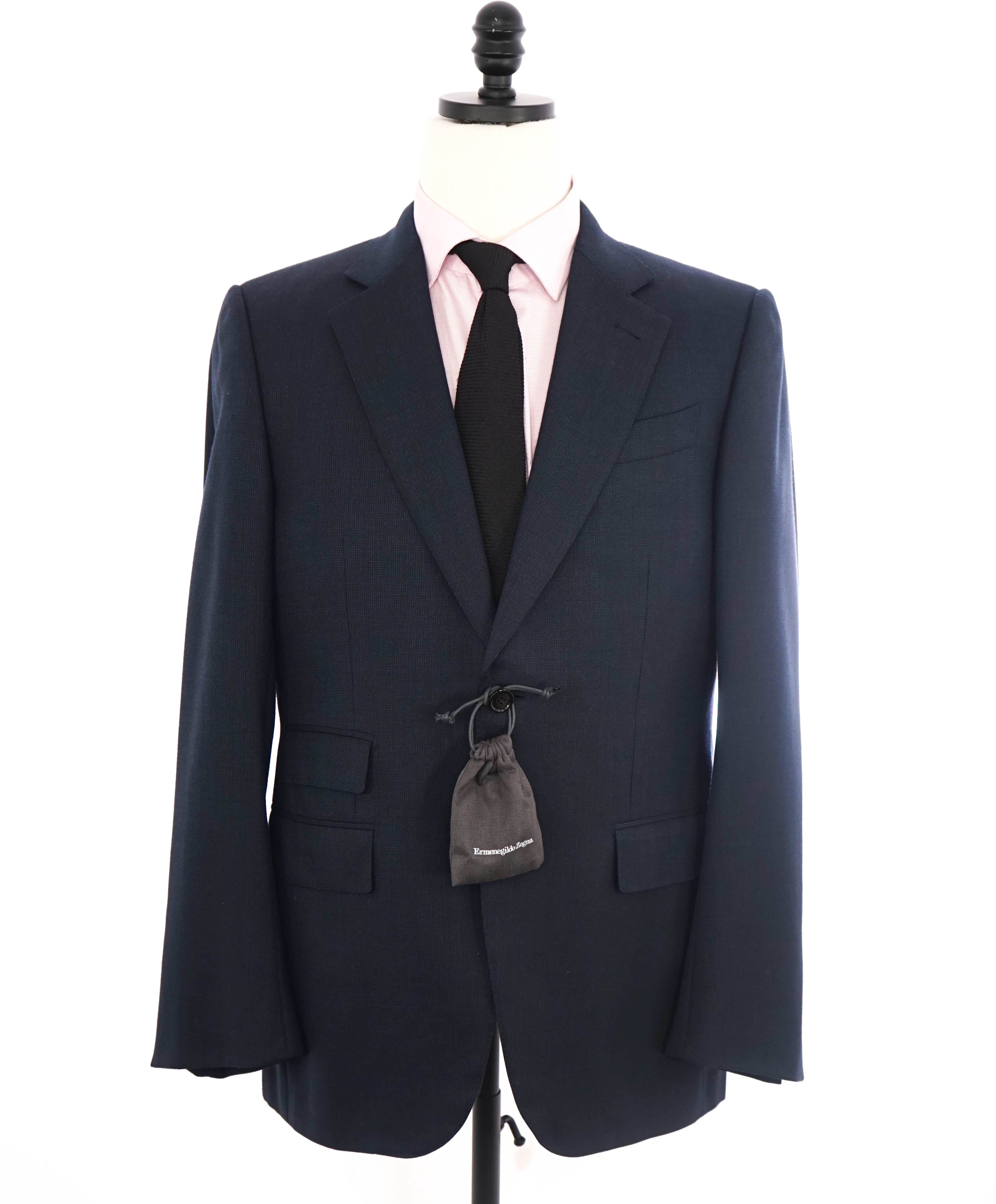 $2,895 ERMENEGILDO ZEGNA- “MultiSeason MANHATTAN” Blue Birdseye Blazer- 40R