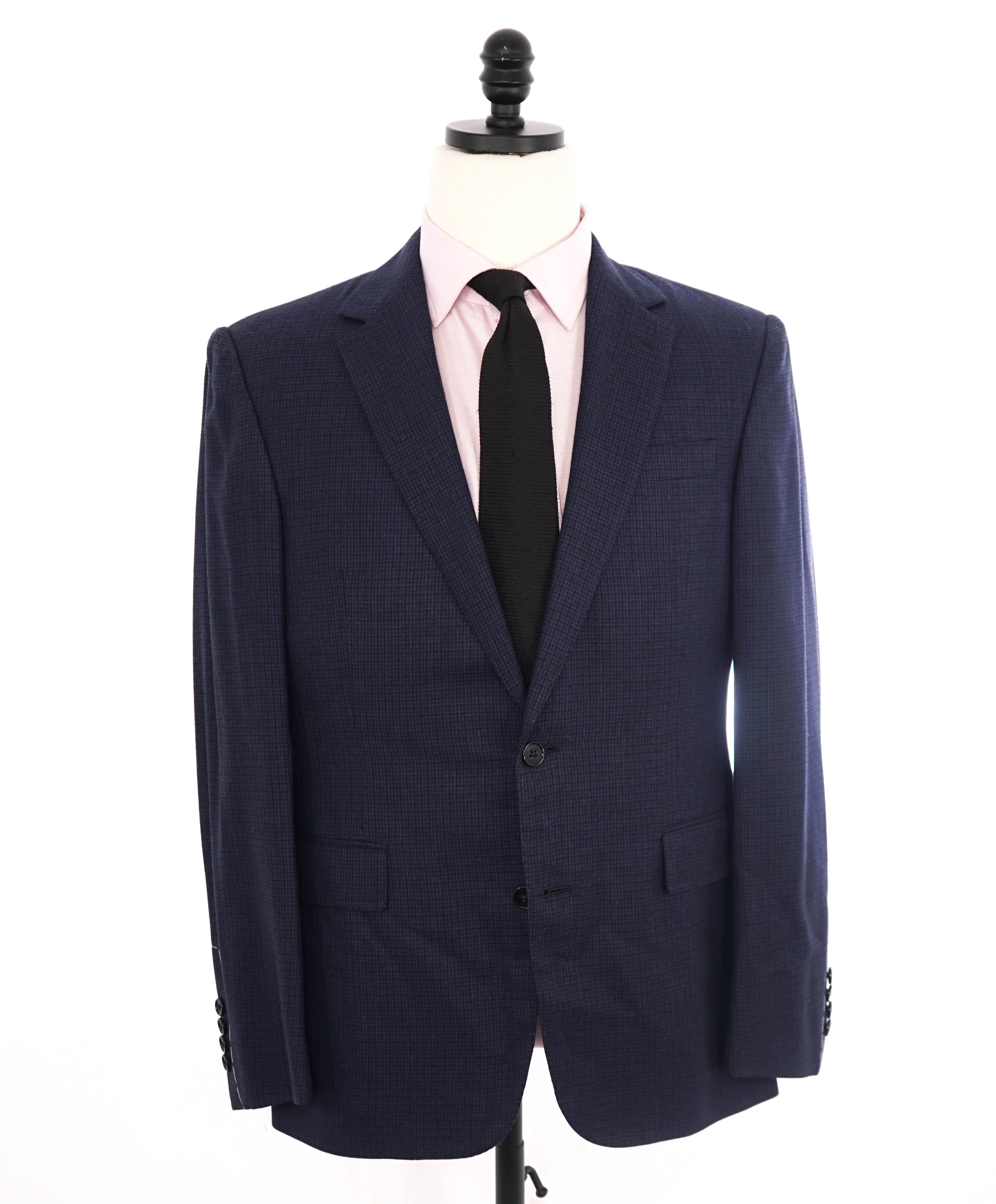 $2,695 RALPH LAUREN PURPLE LABEL - *CLOSET STAPLE* Blue Micro Check Blazer - 38S