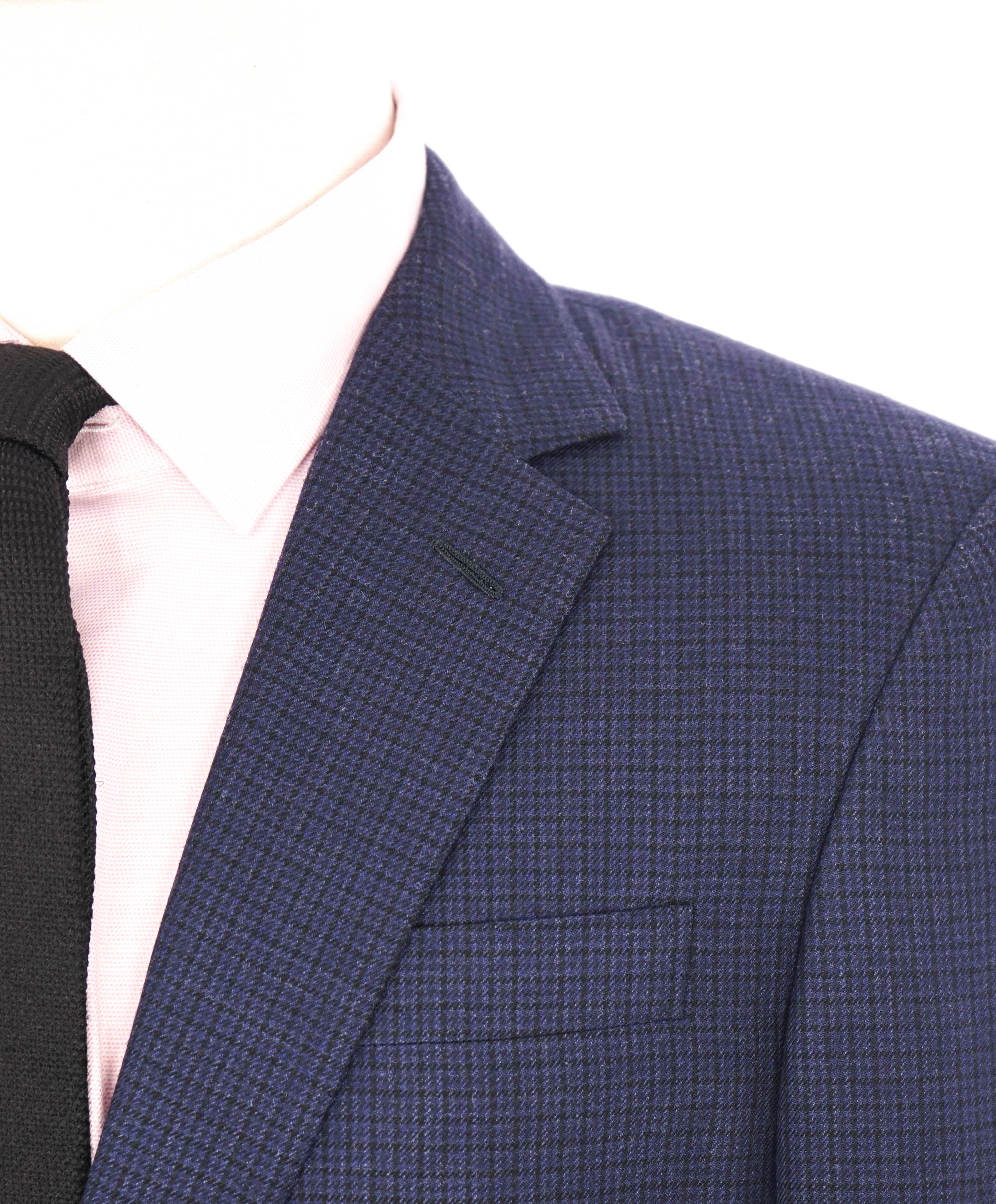 $2,695 RALPH LAUREN PURPLE LABEL - *CLOSET STAPLE* Blue Micro Check Blazer - 38S