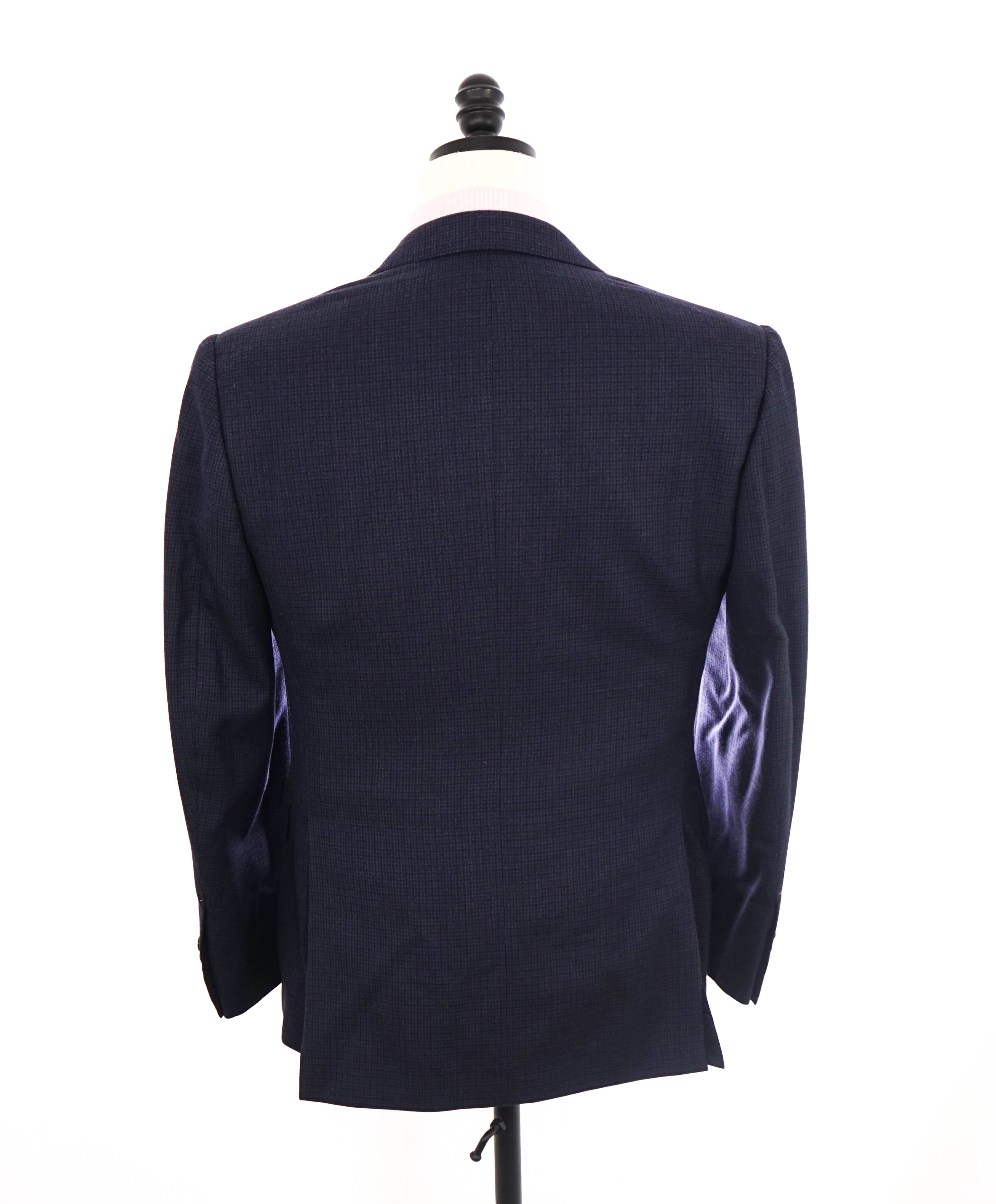 $2,695 RALPH LAUREN PURPLE LABEL - *CLOSET STAPLE* Blue Micro Check Blazer - 38S