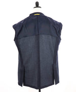 $1,895 CANALI - "KEI" Medium Blue HERRINGBONE Unlined Wool Blazer - 46L