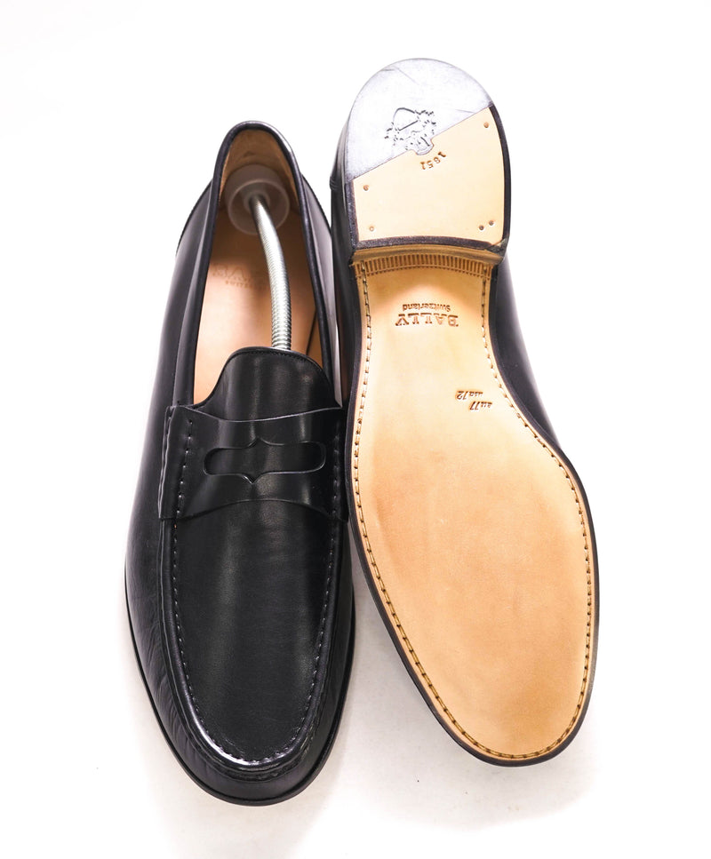 BALLY - Penny Strap Black Slip-On Round Toe Loafers - 12 US (11 UK)