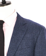 $1,895 CANALI - "KEI" Medium Blue HERRINGBONE Unlined Wool Blazer - 46L