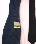 $1,895 CANALI - "KEI" Medium Blue HERRINGBONE Unlined Wool Blazer - 46L