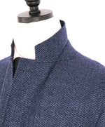 $1,895 CANALI - "KEI" Medium Blue HERRINGBONE Unlined Wool Blazer - 46L