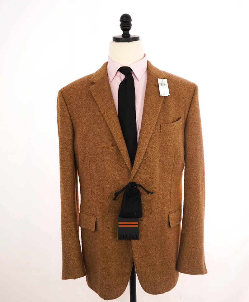 $3,100 ZEGNA - ERMENEGILDO *CAMEL HAIR/SILK/WOOL Textured Blazer - 48R