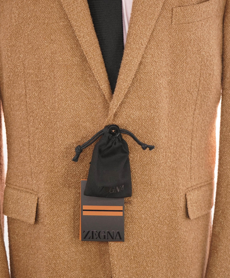 $3,100 ZEGNA - ERMENEGILDO *CAMEL HAIR/SILK/WOOL Textured Blazer - 48R