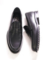 TOD’S - “Boston” Black Patina Logo Embossed Vamp Penny Loafers - 8.5 US (7.5 IT)