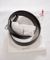 $535 SALVATORE FERRAGAMO - Black/Brown Gancini Leather Belt - 38W (Cut To Size)