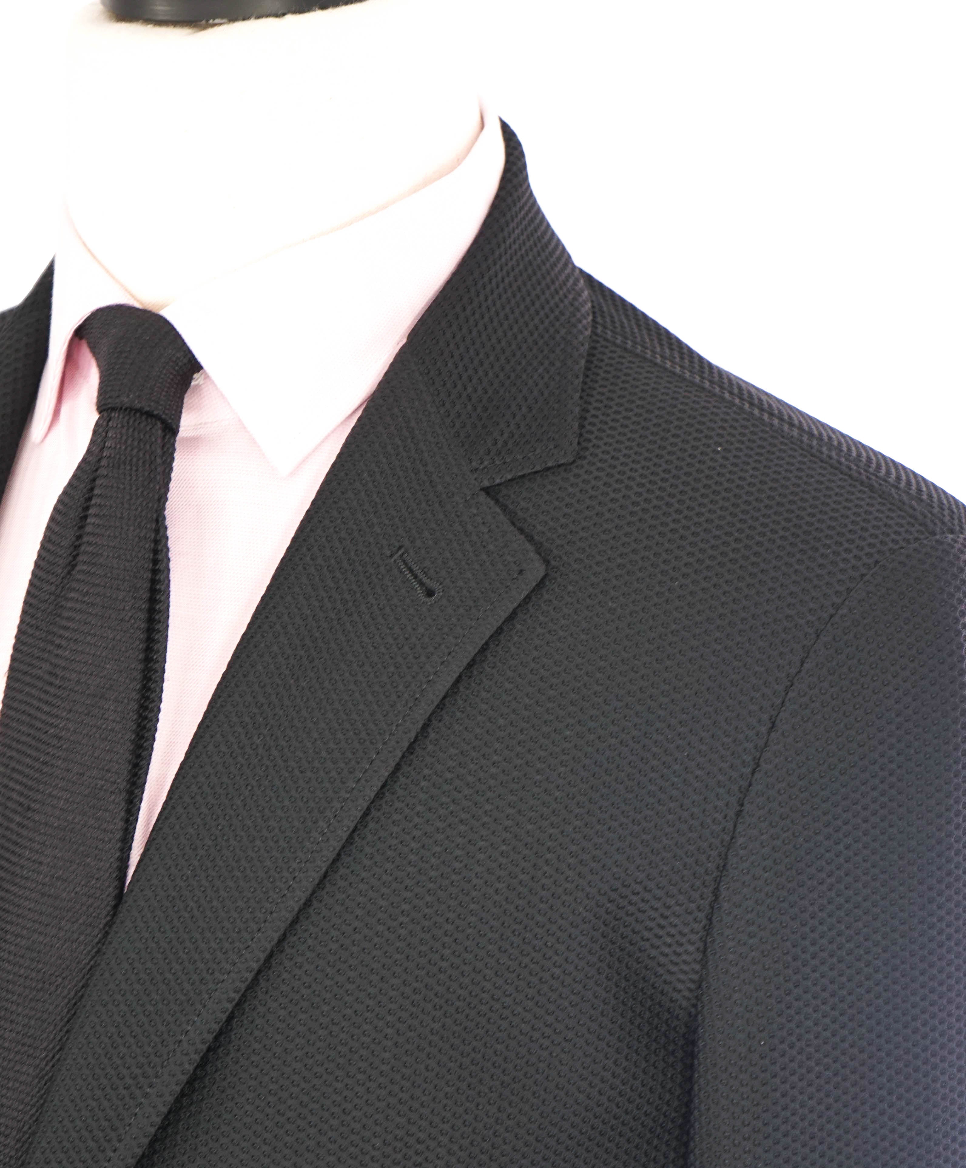 $1,495 ARMANI COLLEZIONI - Black Net Jersey Style Breathable SLIM Blazer- 40R