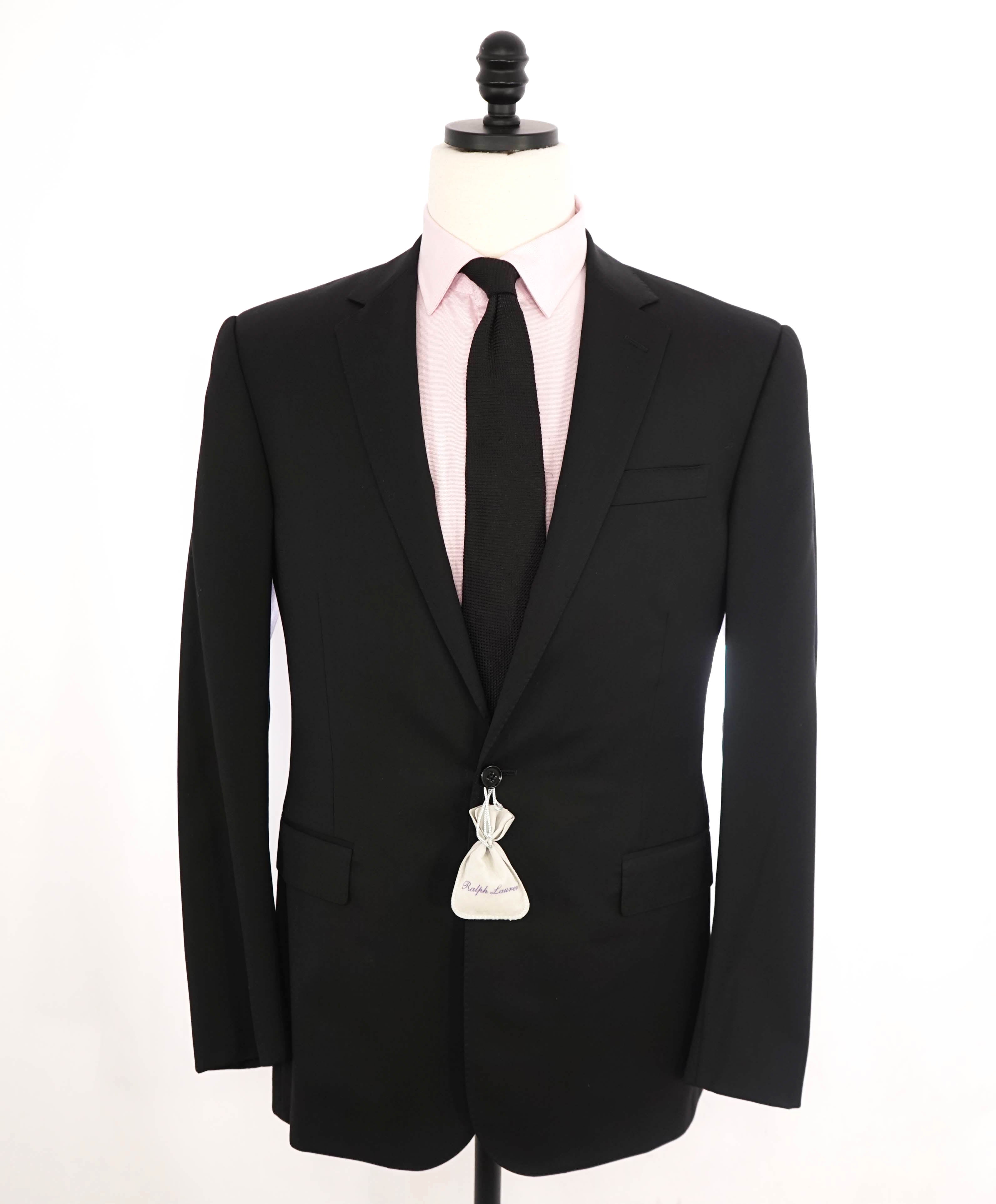 $2,695 RALPH LAUREN PURPLE LABEL - *CLOSET STAPLE* Solid Black Blazer - 42L