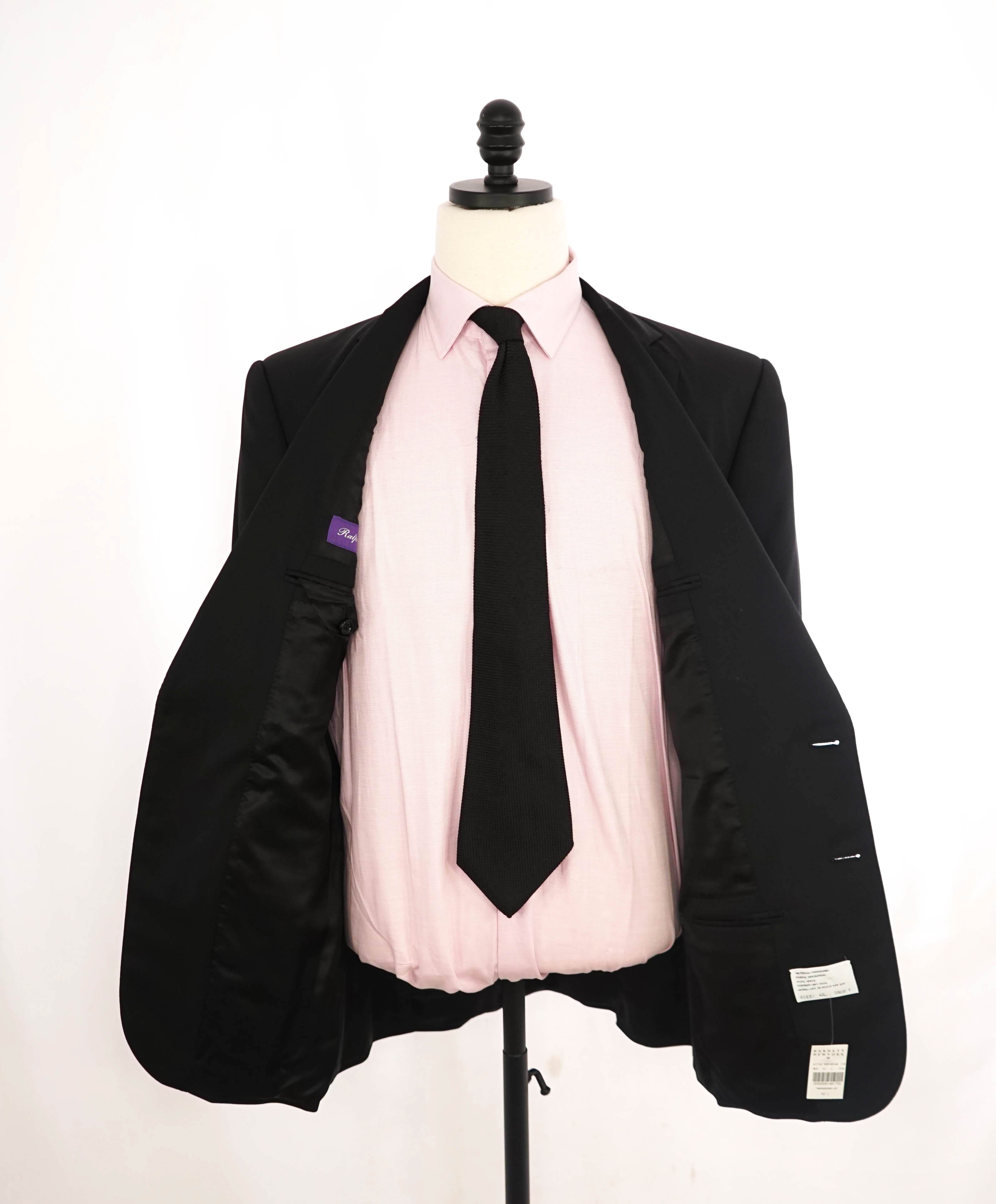 $2,695 RALPH LAUREN PURPLE LABEL - *CLOSET STAPLE* Solid Black Blazer - 42L