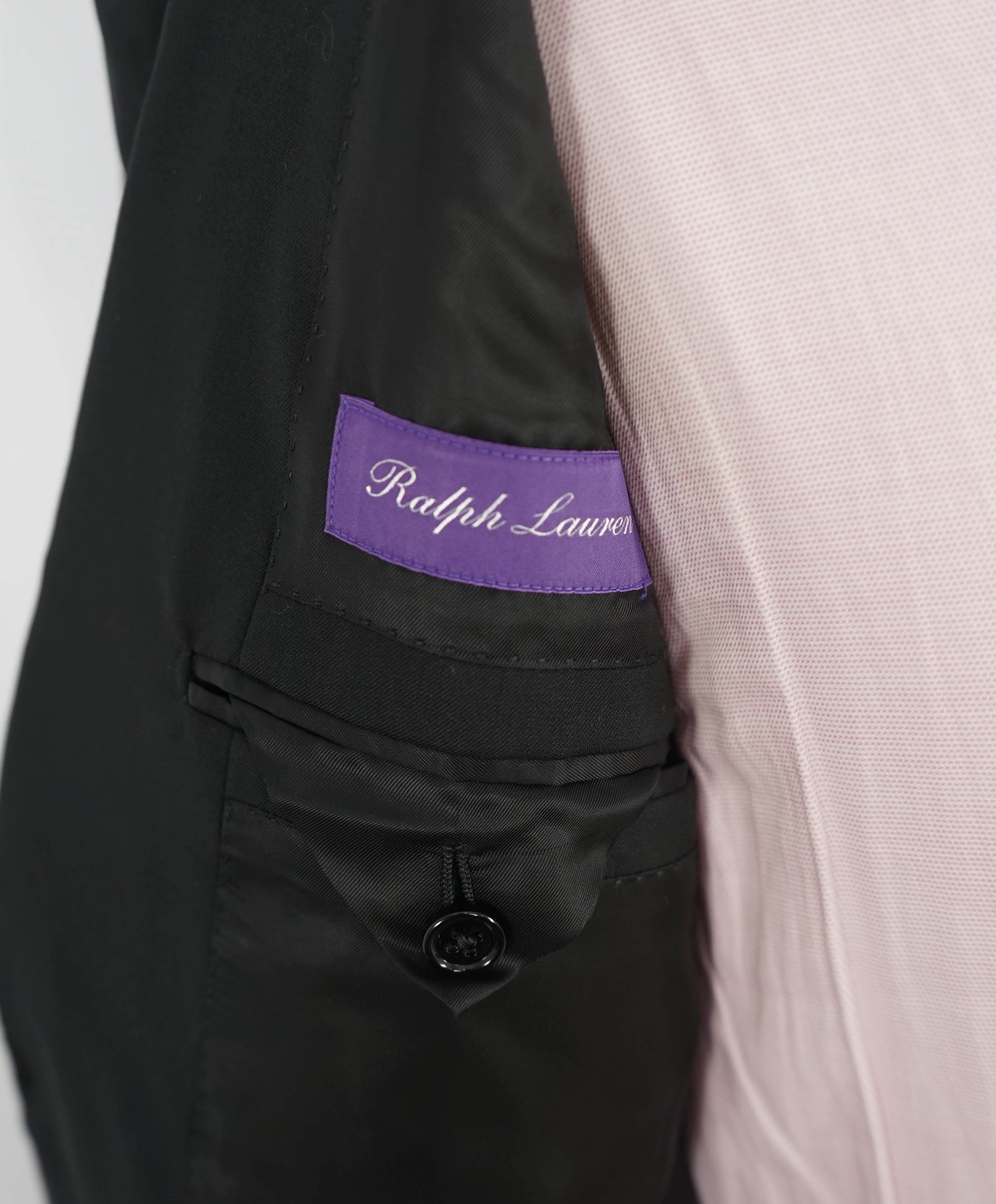 $2,695 RALPH LAUREN PURPLE LABEL - *CLOSET STAPLE* Solid Black Blazer - 42L