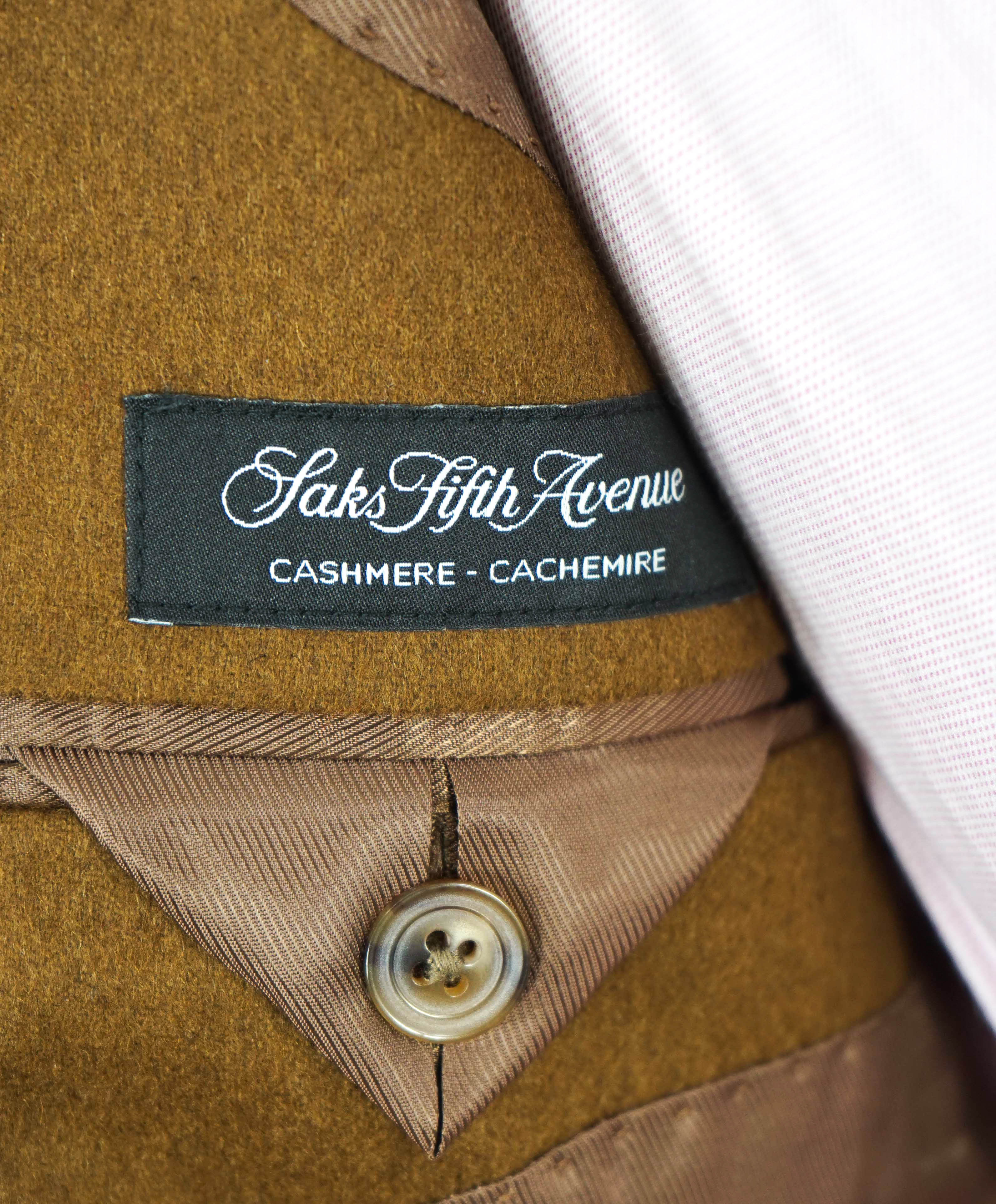 $1,295 SAKS FIFTH AVENUE - 100% PURE CASHMERE Camel "SLIM" Blazer- 38S US