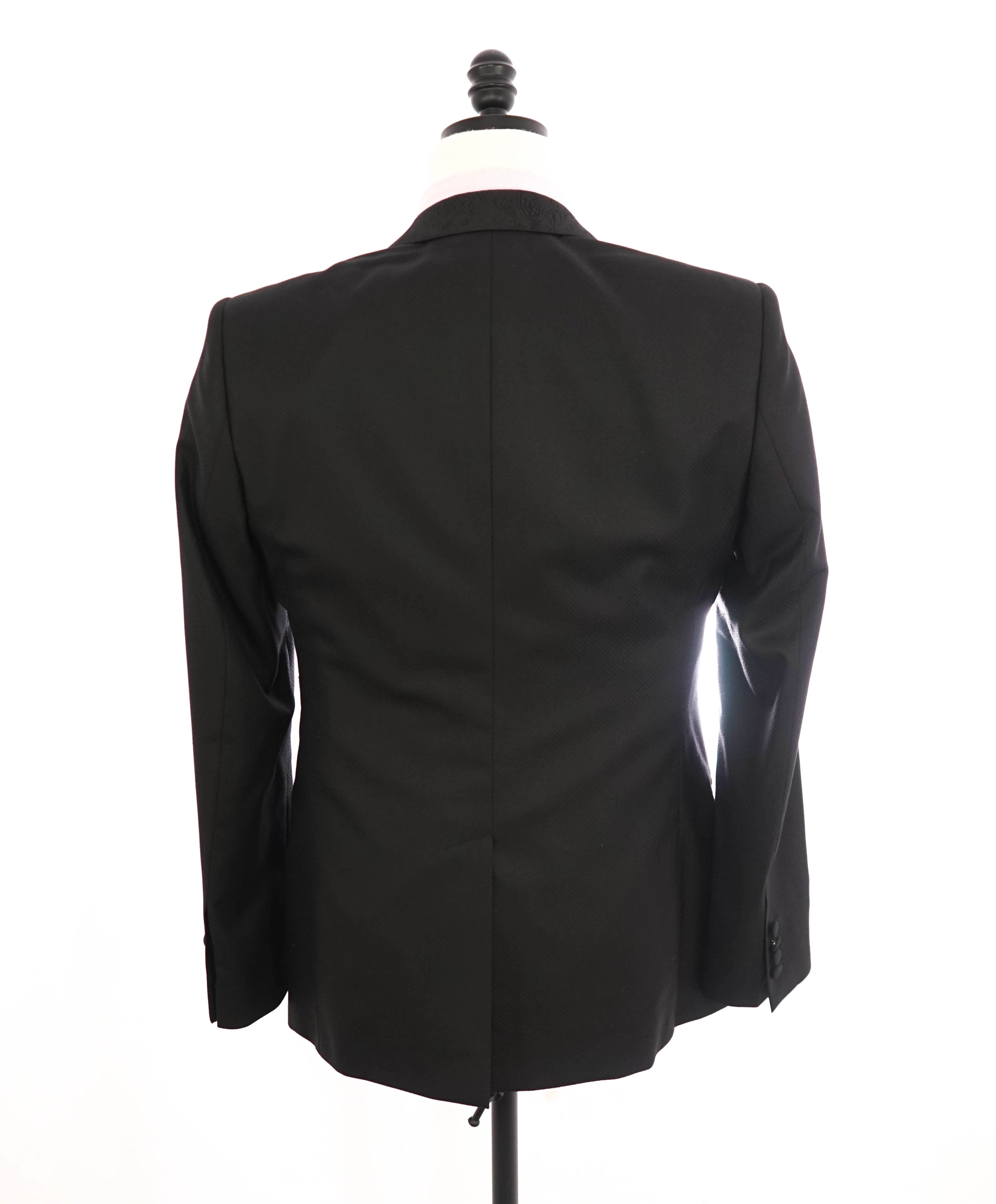 $3,000 DOLCE & GABBANA - BLACK VELVET Paisley Accent Wool/Silk Dinner Jacket Blazer- 38R