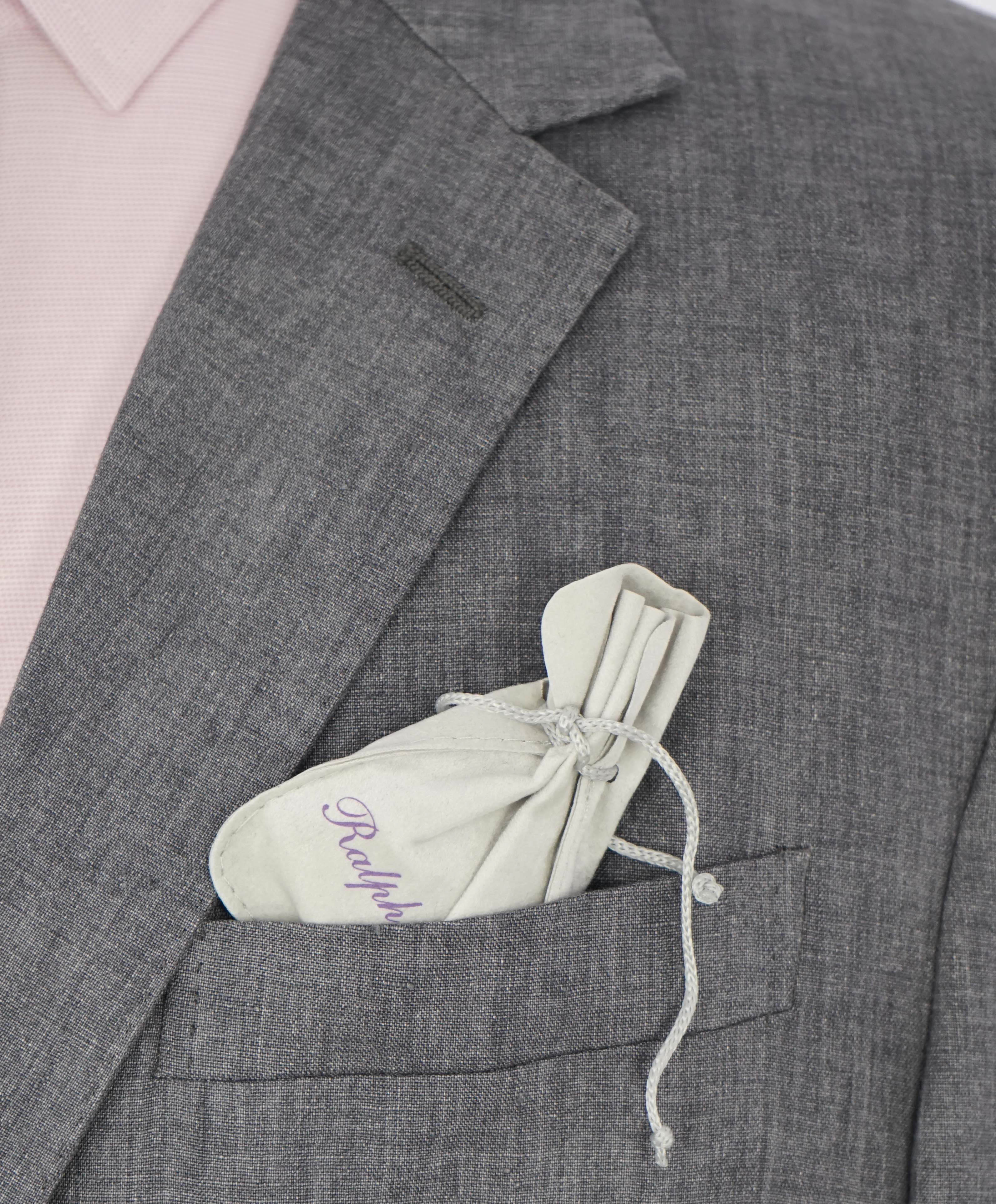 $2,695 RALPH LAUREN PURPLE LABEL - *CLOSET STAPLE* Gray LINEN Blazer - 44L