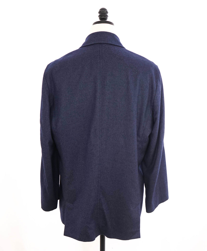 $3,995 ERMENEGILDO ZEGNA - Royal Blue CASHMERE/SILK Car Coat Jacket - 44R (XL)