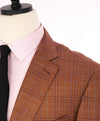 $3,495 ERMENEGILDO ZEGNA -"LANA SUPERFINE" Orange Check Plaid Blazer - 52R US