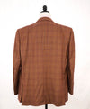 $3,495 ERMENEGILDO ZEGNA -"LANA SUPERFINE" Orange Check Plaid Blazer - 52R US