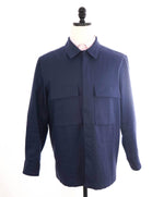 $1,690 ZEGNA (ERMENEGILDO) - OASI Linen BLUE NAVY Over Shirt Chore Jacket - L