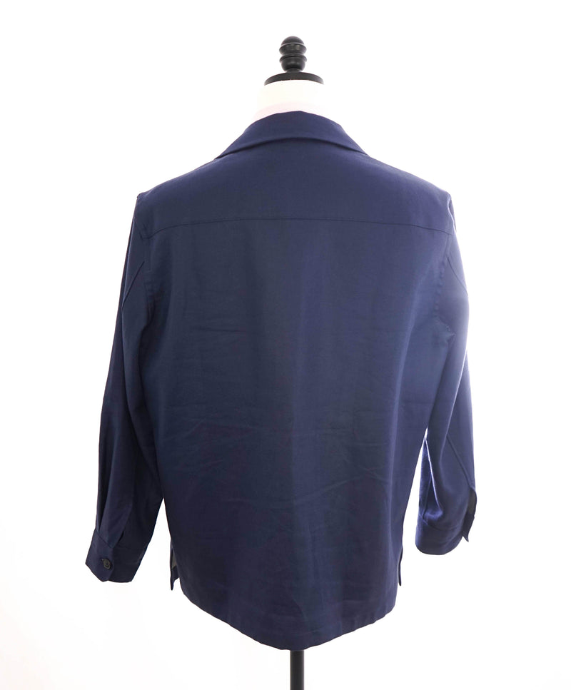 $1,690 ZEGNA (ERMENEGILDO) - OASI Linen BLUE NAVY Over Shirt Chore Jacket - L