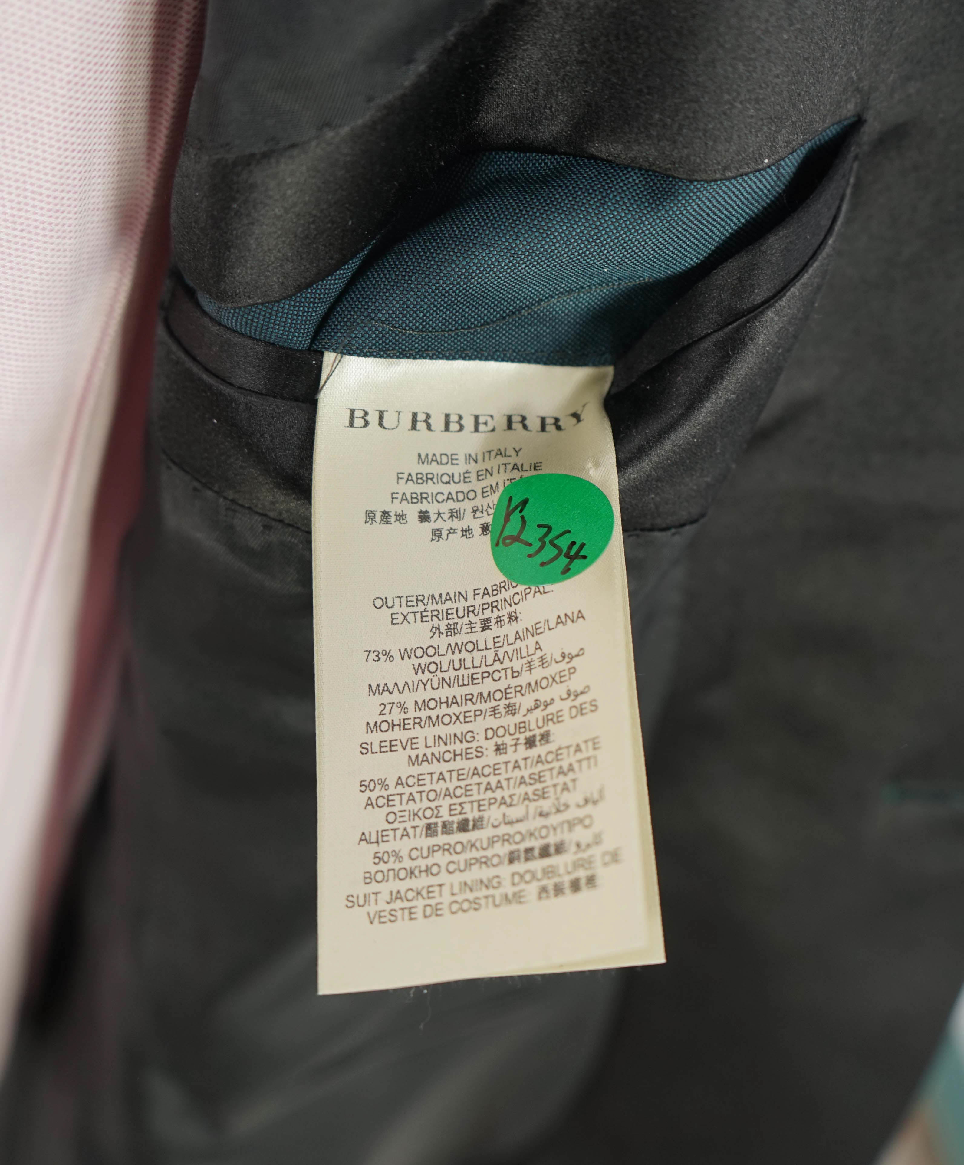 BURBERRY LONDON - *SIDE TABS* Made Italy GREEN Wool & Mohair Dinner Jacket - 42R