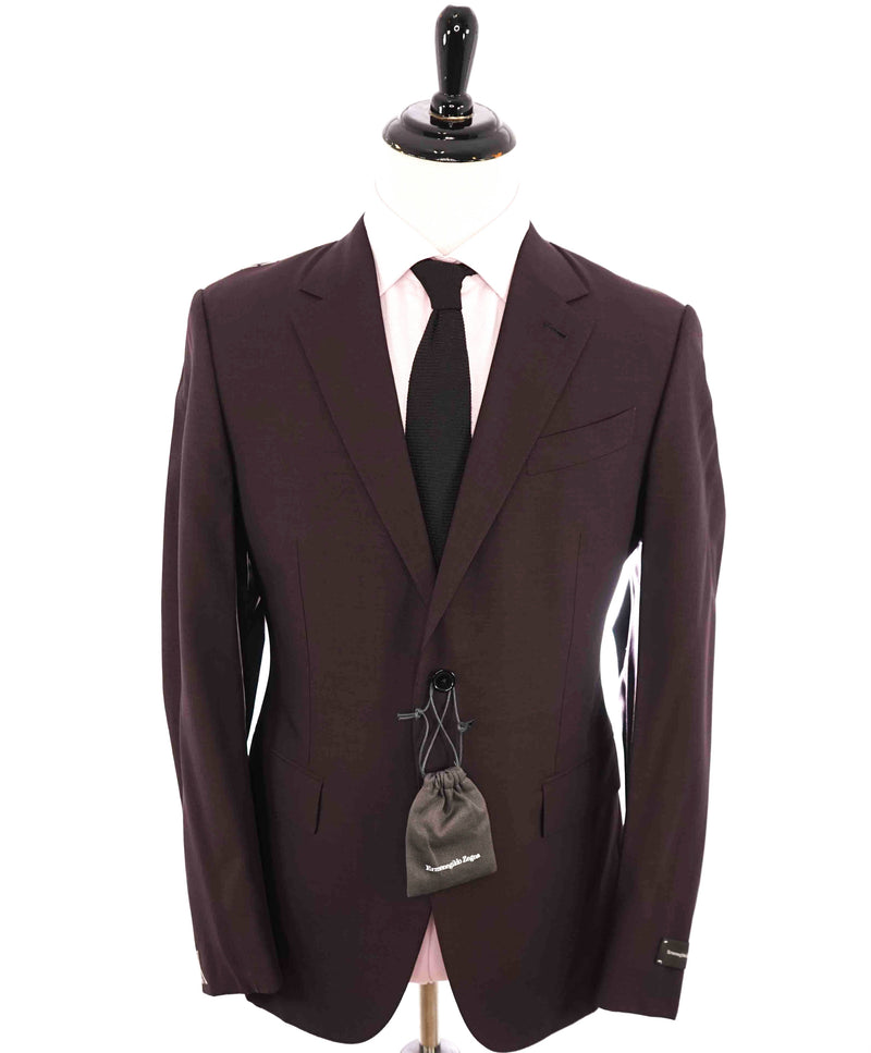 $3,295 ERMENEGILDO ZEGNA -“LEGGERISSIMO" SILK BURGUNDY Red Suit - 42R 34W