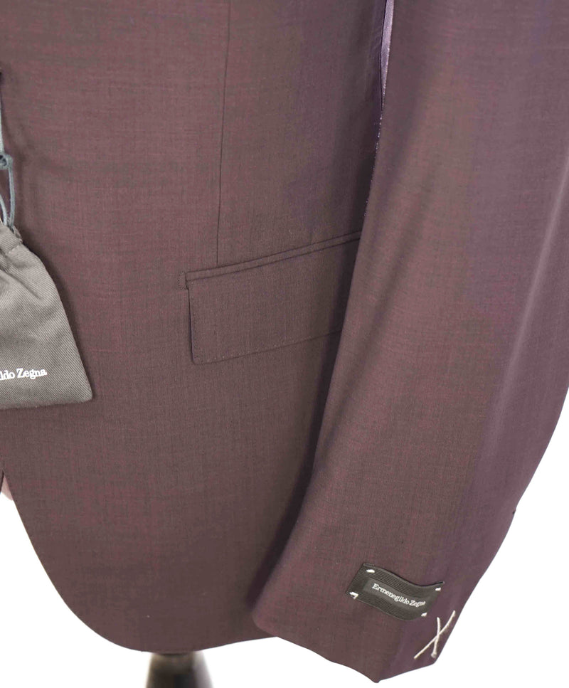 $3,295 ERMENEGILDO ZEGNA -“LEGGERISSIMO" SILK BURGUNDY Red Suit - 42R 34W