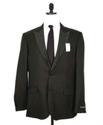 SAKS FIFTH AVENUE - Black on Black Geometric Textured Dinner Jacket Blazer - 46L