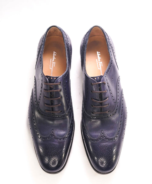 $1,595 SALVATORE FERRAGAMO - "TRAMEZZA" SPECIAL EDITION Royal Blue Oxford - 11 US