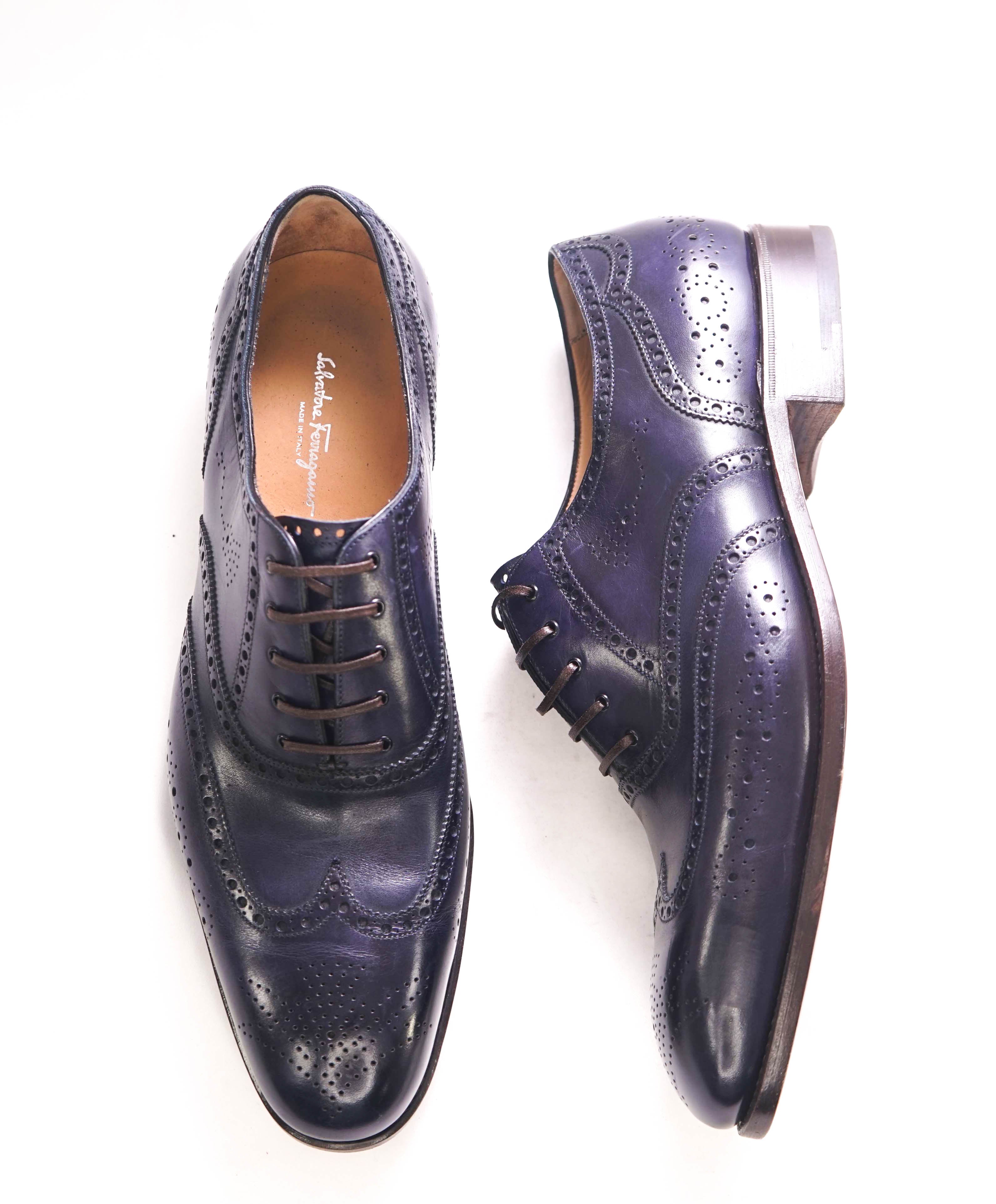 $1,595 SALVATORE FERRAGAMO - "TRAMEZZA" SPECIAL EDITION Royal Blue Oxford - 11 US