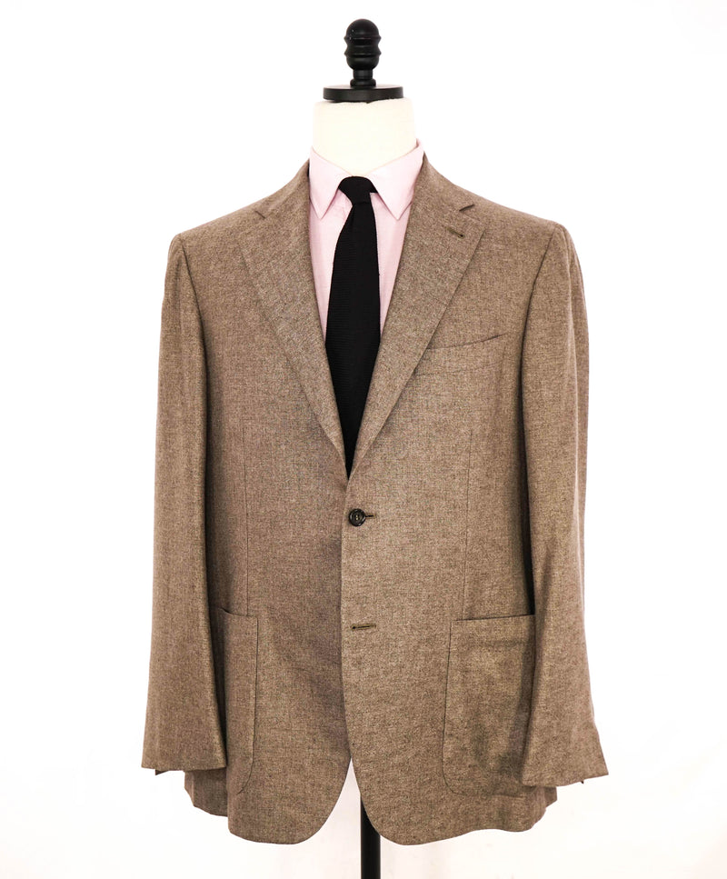 $2,395 CANALI - "KEI" CASHMERE / SILK Neutral Brown Coat / Blazer - 44R