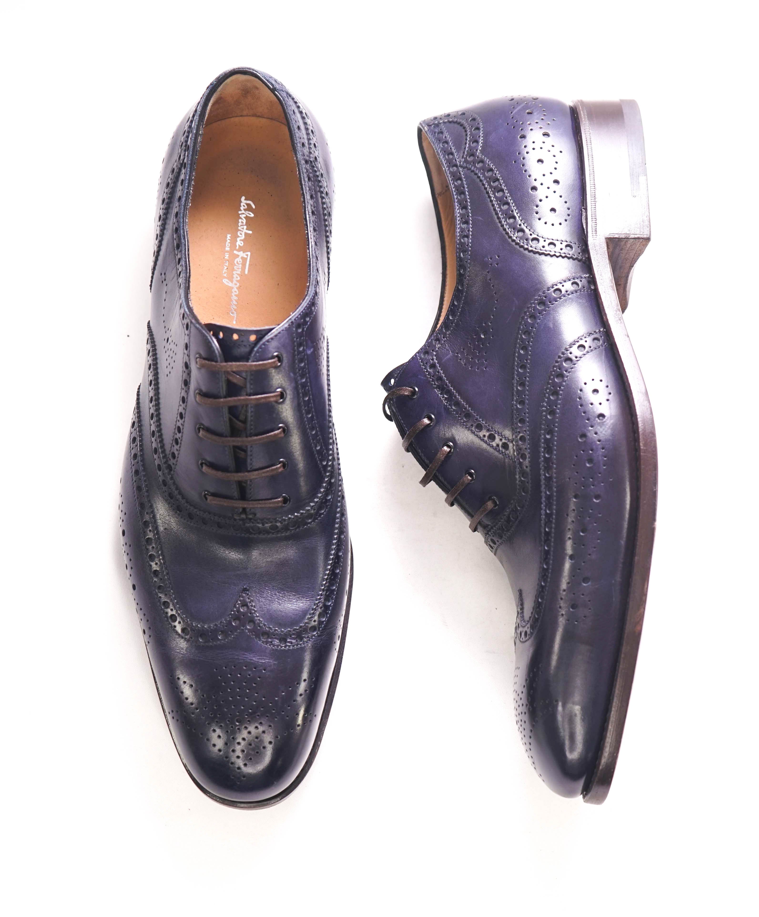 $1,595 SALVATORE FERRAGAMO - "TRAMEZZA" SPECIAL EDITION Royal Blue Oxford - 11 US